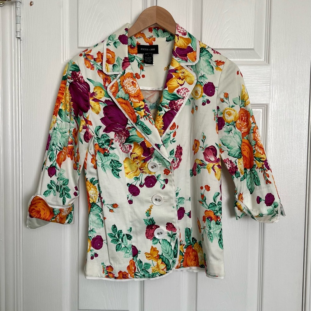 Floral Blazer with Vibrant Colors